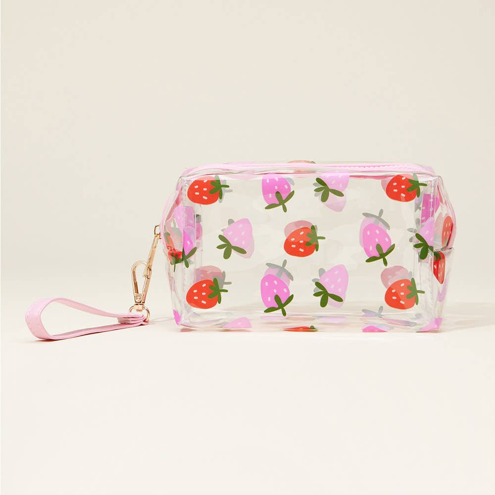 Cherry Lemon Orange Strawberry Transparent Cosmetic Pouch