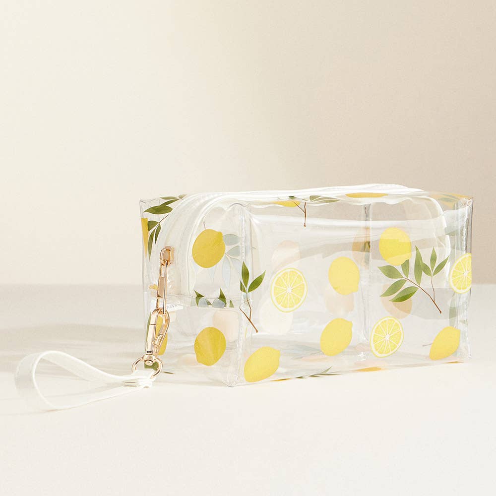 Cherry Lemon Orange Strawberry Transparent Cosmetic Pouch