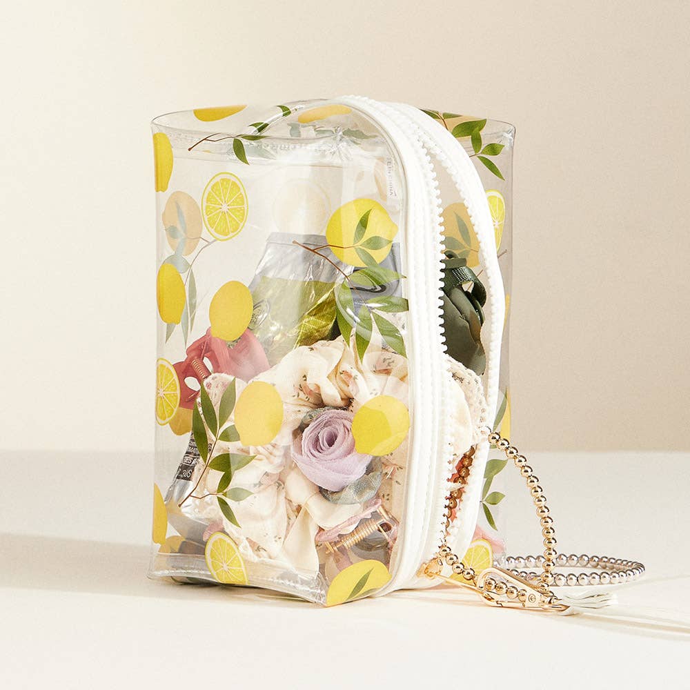 Cherry Lemon Orange Strawberry Transparent Cosmetic Pouch
