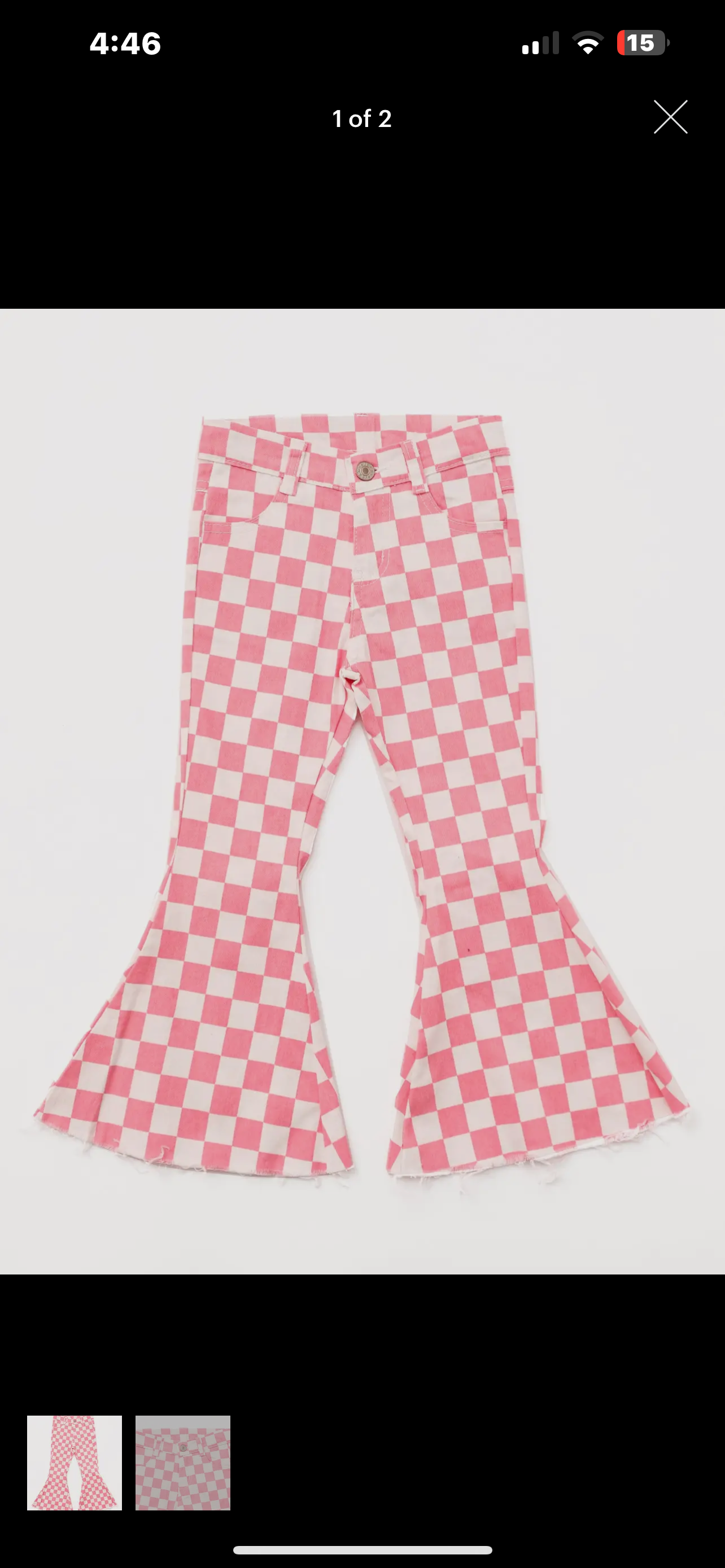 Girls checkered flare pants