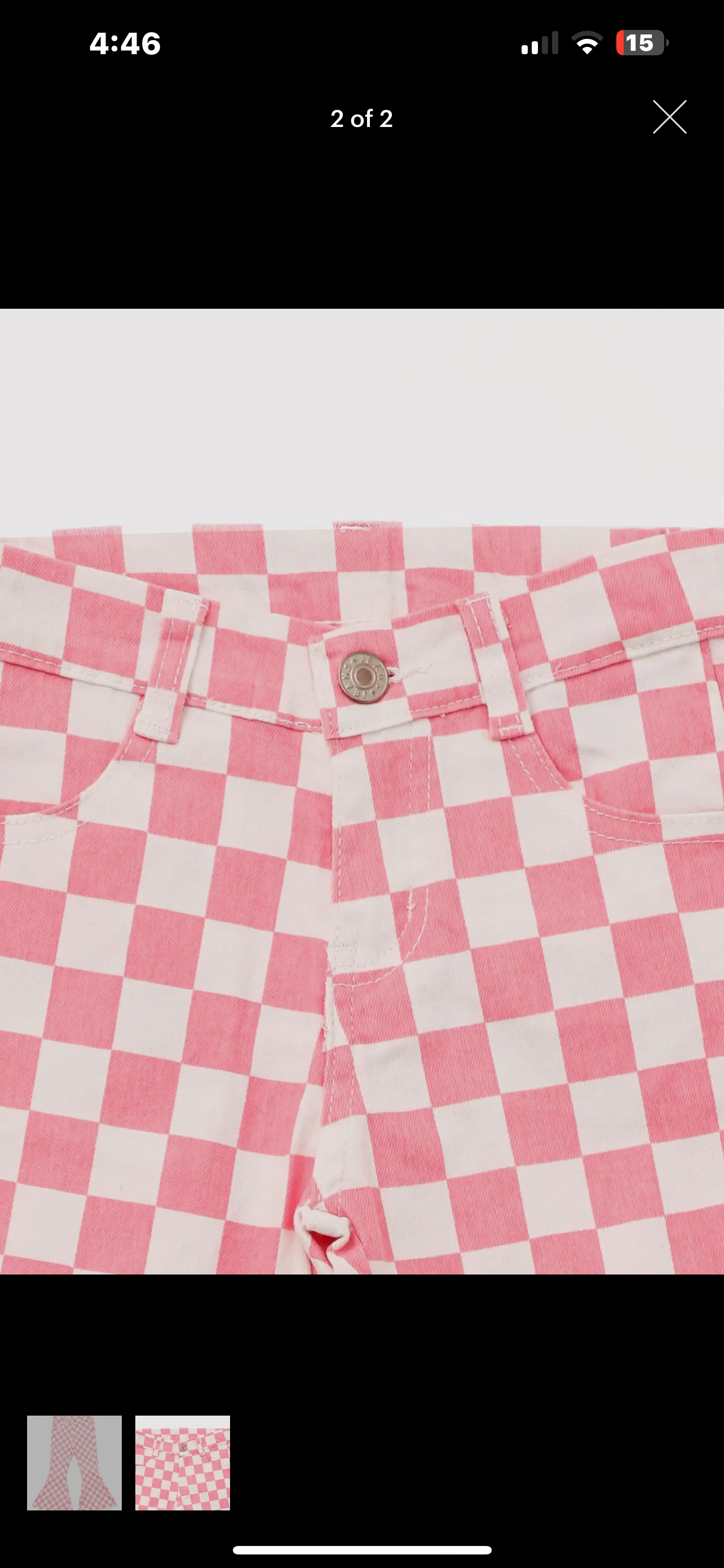 Girls checkered flare pants
