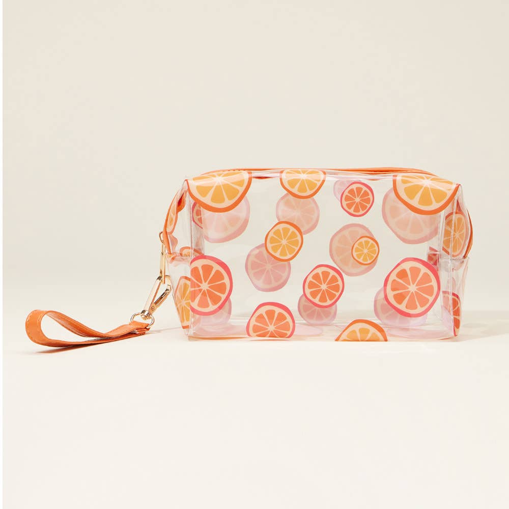 Cherry Lemon Orange Strawberry Transparent Cosmetic Pouch