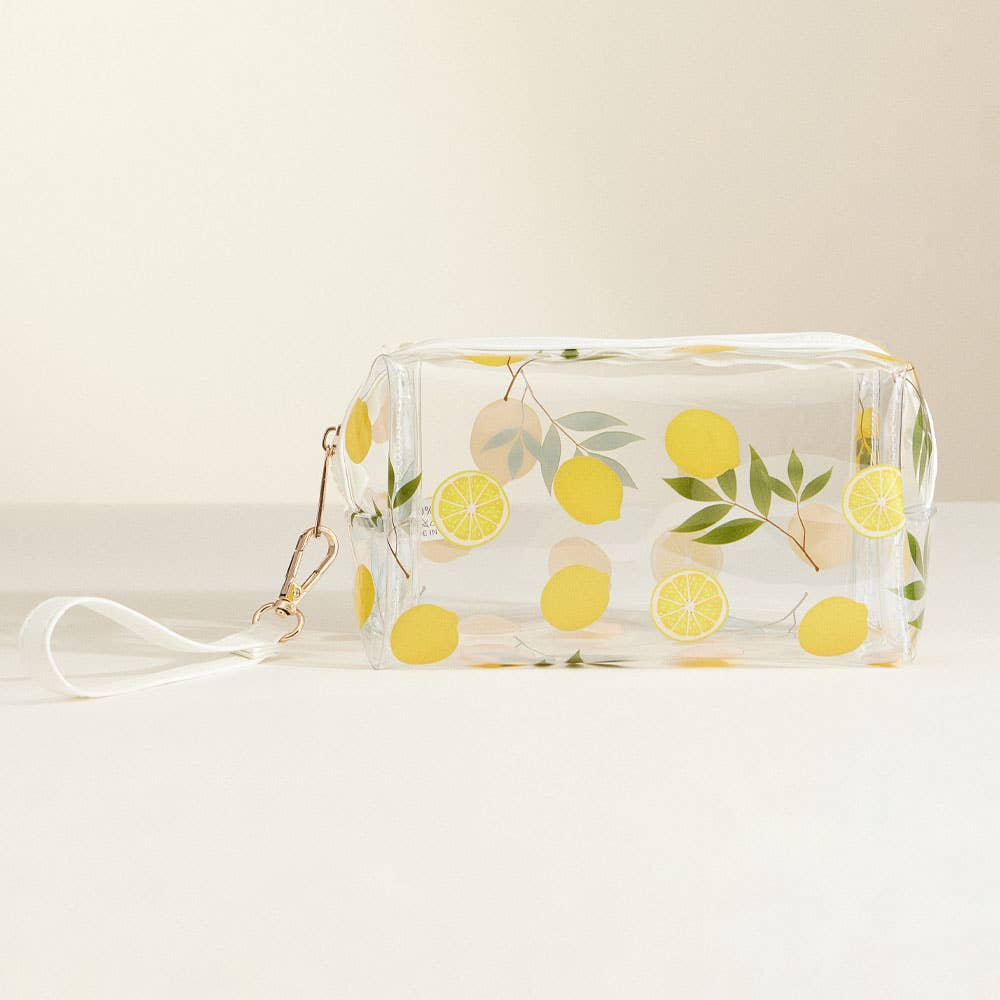 Cherry Lemon Orange Strawberry Transparent Cosmetic Pouch