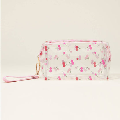Cherry Lemon Orange Strawberry Transparent Cosmetic Pouch
